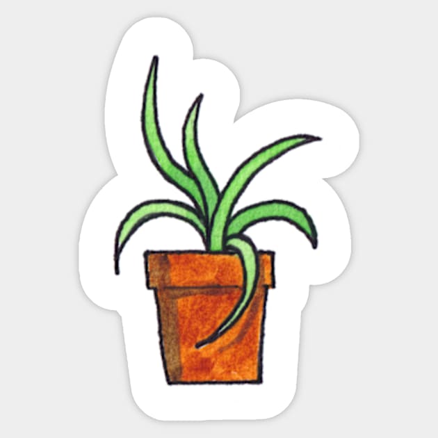 Baby Aloe - House Plant Watercolour Sticker by tomnapper